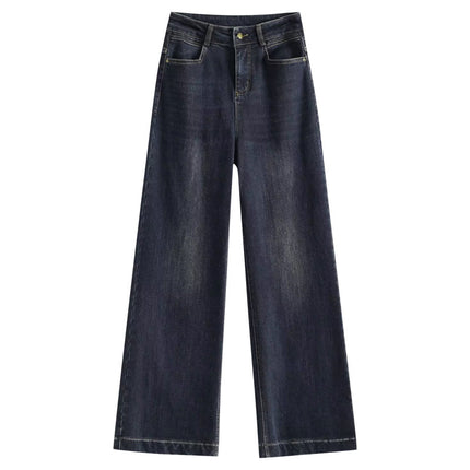 Authentic Wide-Leg Jeans for Women 2025 Spring New High-Waisted Slimming Drape Versatile Straight-Leg Floor-Length Pants