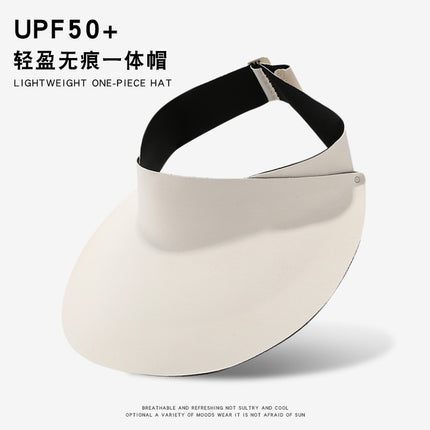 Traceless Sun Hat Women's Anti-UV Sun Hat Summer Outdoor Sports Large Brim Empty Top Foldable Sun Hat