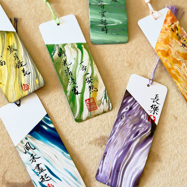 Bleaching Paint Bookmark Lacquer Ancient Style Blank Paper Card DIY Handmade Student Creative National Style Production Tassels