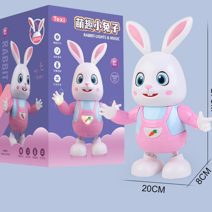 Children's Electric Dancing Robot Rabbit Toy Drumming Swinging Bunny Baby Baby Walking Early Education Toy