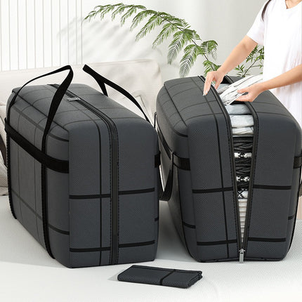 Clothing Storage Bag Quilt Moving Travel Oxford Cloth Waterproof Extra Large Capacity Cross-Border Striped Quilt Bag Portable