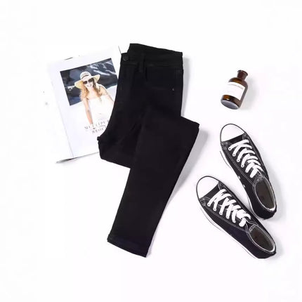 Daifa Jeans Women's Autumn and Winter 2024 New High Waist Slimming Stretch Tight Outer Wear Slim Fit Pencil Pants