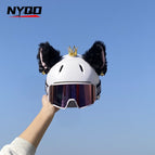 Black pink cat ears with bells (excluding helmet and middle crown)