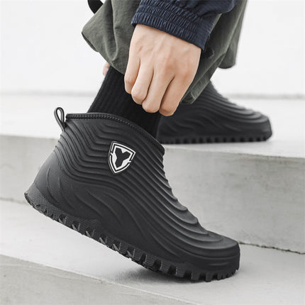 Rain Boots for Men, Outdoor Wear, Trendy Low-Cut Rain Boots, Wading Non-Slip Rain Boots, Men's Short-Tube Waterproof Rubber Shoes, New Water Shoes
