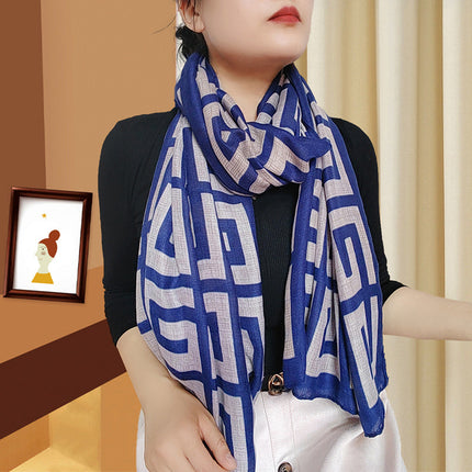 Western style large size sunscreen scarf air conditioning shawl outdoor dual-use women's summer thin neck protection versatile fashion scarf