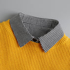 Black and white pointed collar