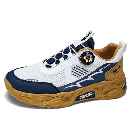 Cross-Border Large Size Summer New Men's Sports Shoes for Fitness and Outdoor Activities, Breathable with Rotating Buckle and Stylish Mesh Design