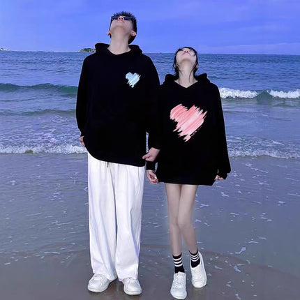 High-grade oversize Men's and Women's Top Special Couple Clothing Autumn and Winter fleece-lined Hooded Sweat Fashion Brand Class Clothes
