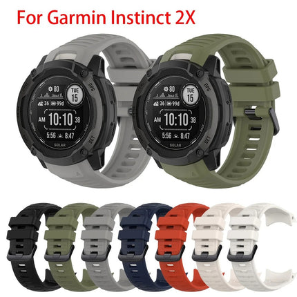 For Jiaming Instinct 2X Silicone Strap Garmin Instinct 2X Stainless Steel Buckle Wristband Official