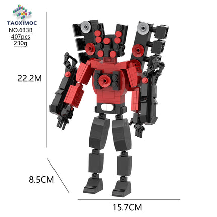 Cross-border moc building blocks toilet Man vs monitor man Skibidi toilet game peripheral hand-made educational toys