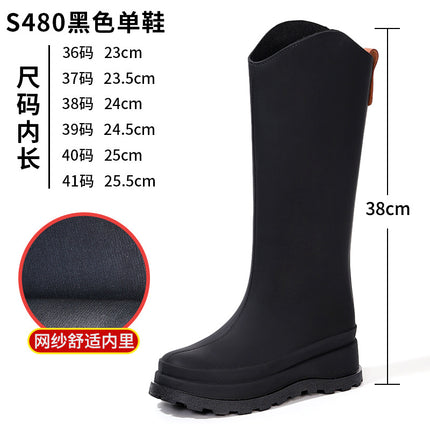 2025 Cross-Border Korean Style Outdoor Versatile Rain Boots for Women, Fashionable Outer Wear, Cotton Waterproof Anti-Slip Rain Boots for Women