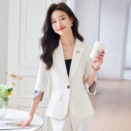 Professional suit suit women's formal wear elegant slim spring and autumn OL commuter workwear hotel front desk jewelry shop workwear
