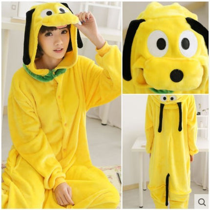 Mixed batch autumn and winter flannel children's cartoon conjoined animal pajamas Tigger home clothes too long thick wholesale