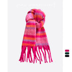 Thick braid stripes-flame pink