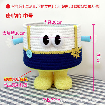 Cartoon Bigfoot Little Monster Storage Basket for Miscellaneous Snacks Large Dopamine Lamb Velvet Cute Storage Basket