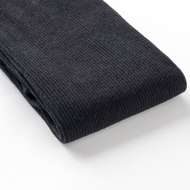 Cotton Vertical Stripe Thin Autumn and Winter Oat Rice White Slight Pressure Thin Elastic Leggings Women's Japanese Thin Pantyhose