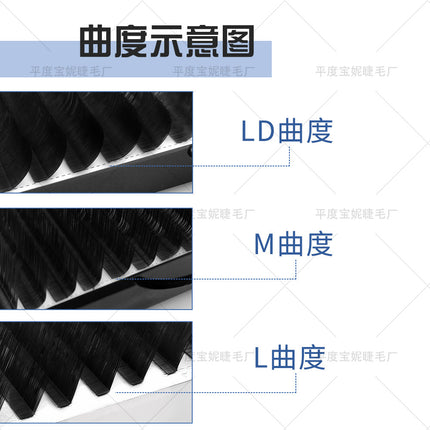 Grafted Eyelashes J/Lc/Ld/L/M/I Curved Foreign Trade Curvature Thick Curling High Temperature Non-Returning European and American False Eyelashes