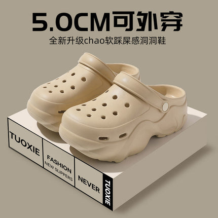 Heightening Thick-Soled Clogs for Women in Summer, Breathable and Slippery, Non-Slip Eva Beach Toe-Toe Slippers for Women Wholesale