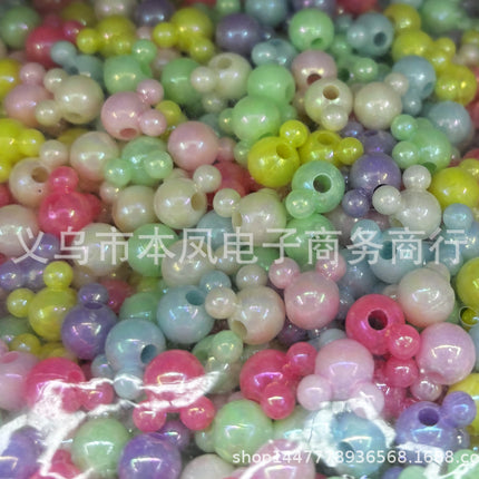 Acrylic light color plated AB colorful diy children beaded material candy AB colorful beads jewelry accessories
