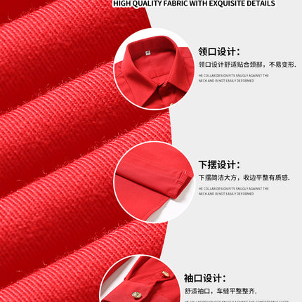 Red Uniform Shirt Security Property Guard Concierge Clothing Security Clothing Work Clothes Shirt Professional Drummer Performance Clothes