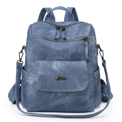 Cross-Border Backpack Backpack Women's K-Style Large Capacity Women's Backpack Backpack Women's Bag Pu Women's Bag