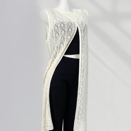 Cool Sense Lazy Style Stacked-up Blouse Knitted Vestigial Skirt Back Split Long Dress Korean Style Outer Skirt
