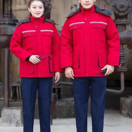 Winter Cotton Workwear Autumn and Winter Stain-Resistant Tops with Removable Lining Anti-Static Labor Protection Clothing Manufacturer Wholesale Workwear