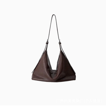 Youyou Bowling Bag Vegetable-Tanned First-Layer Lambskin High-End Retro Casual Large-Capacity Handbag Shoulder Bag for Women