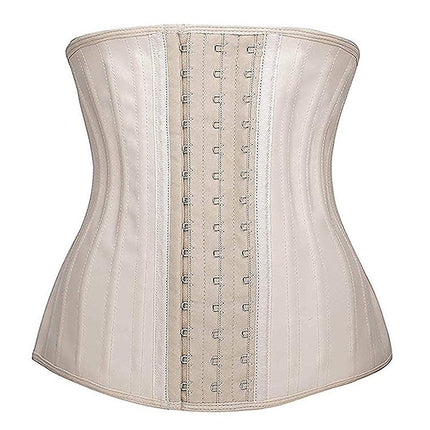 Cross-Border European and American Glossy Latex Shapewear Corset Waist Trainer with 25 Steel Bones Rubber Body Shaping Belt