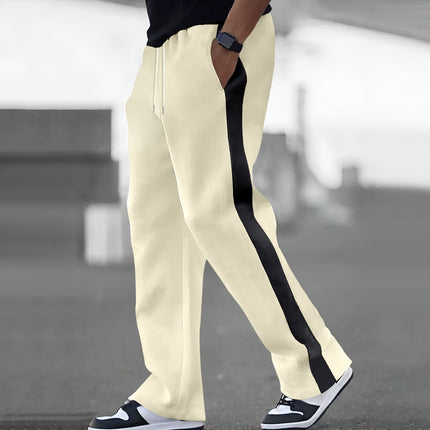 Cross-Border Amazon American New Products for Spring and Autumn Heavy Men's Terry Loose Color Matching Casual Sports Pants