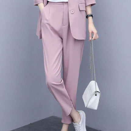 Internet Celebrity Thin Casual Suit 2023 New Elegant Fashion Ladies Business Wear Suit Pants Two-piece Set