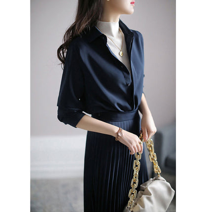 2023 new high-end light luxury dress high-grade ol professional women's clothing temperament goddess fan autumn clothing royal sister mature