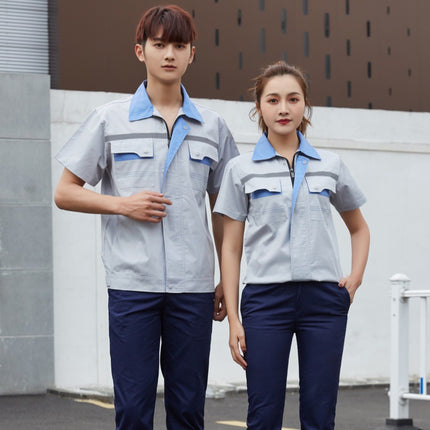 Polyester-Cotton Work Clothes, Summer Long and Short-Sleeved Suits, Work Uniforms, Labor Protection Clothing, Machine Repair Workshop Clothing, Wholesale Summer Professional Clothing
