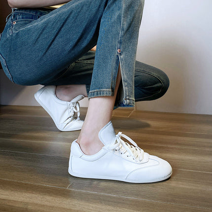 Women's 2026 New Style German Training Shoes, Suitable for Pairing with Skirts, Ultra-Soft Lightweight Casual Sports White Shoes with Front Laces