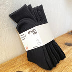 [Youjia] 7 pairs of tall tube black / [towel bottom]]