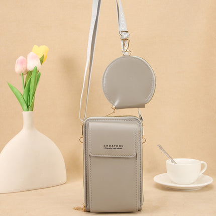 Cross-Border Two-Piece Mobile Phone Bag for Women, Small Diagonal Cross-Body, Versatile, Multi-Functional, Cute, Vertical Shoulder Bag for Mobile Phone