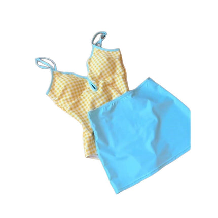 Source Manufacturer Girly Dopamine Swimsuit Outfit for Island Vacation Hot Spring Pure Desire Style Conservative One-Piece Dress