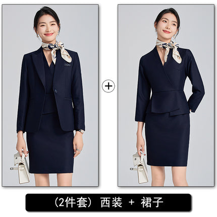 Grey Suit Jacket Female 2024 Autumn New Goddess Fan Business Commuter Dress Hotel Manager Professional suit