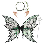 Black wings + ears + garland + fairy wand / One size fits all