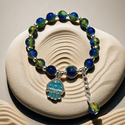 New Chinese-Style Ancient Beaded Elastic String Bracelet, Sweet Girl's Glass Bracelet, Night Market Stall, Cross-Border Live Broadcast Jewelry