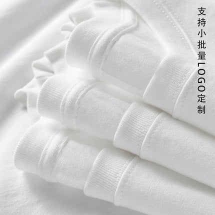 2026 Summer 220g Pullover Round Neck Pure Cotton Short-Sleeved T-Shirt for Men and Women, Loose Casual Thick Versatile Top