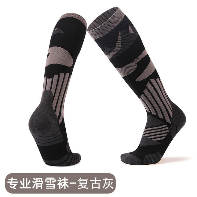 Professional Ski Socks for Men and Women, Towel Bottom, Sweat-Absorbent, Anti-Odor, Thickened Long Socks, Sports Outdoor Warm Socks