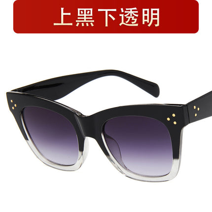 Rain European and American Fashion Large-Frame Sunglasses for Men and Women, Personalized Trendy Sunglasses, Studded Sunglasses 9768