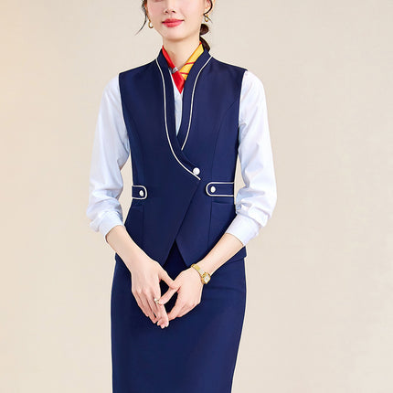 Stewardess Uniform Female Professional suit Railway Flight Attendant Student Tooling Sales Hotel Front Desk Beautician Work Clothes