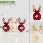 481-6 flocked deer balls