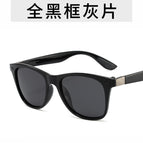 All black frame gray film