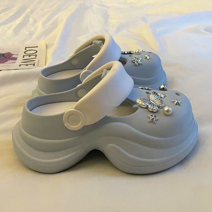 Thick-Soled Clogs for Women, Summer 2026 New Model, Eva Non-Slip, Odor-Resistant, Height-Increasing, Breathable Beach Sandals for Outdoor Wear