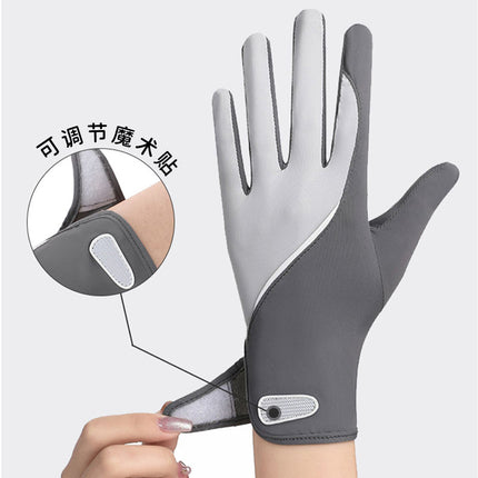 Summer sunscreen gloves non-slip breathable finger-removable outdoor riding anti-ultraviolet ice silk gloves touch screen explosions