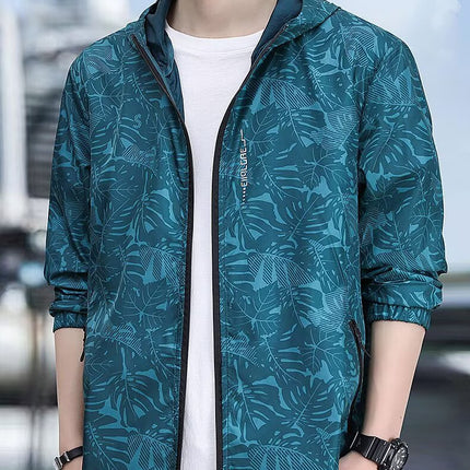 Ice Silk Sun Protection Clothing Men's Thin Breathable Hooded Sun Protection Clothing Foreign Trade Outdoor Sports Fishing Zipper Skin Jacket