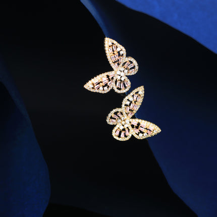 Earrings 2022 new fashion slimming light luxury design exquisite butterfly style high-end earrings for women fashion all-matching